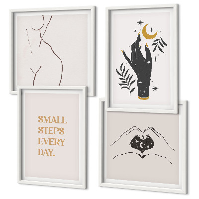 Meerluik in lijst Minimalistische boho-illustraties