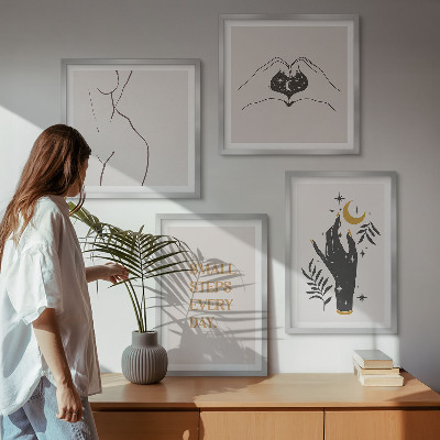 Meerluik in lijst Minimalistische boho-illustraties