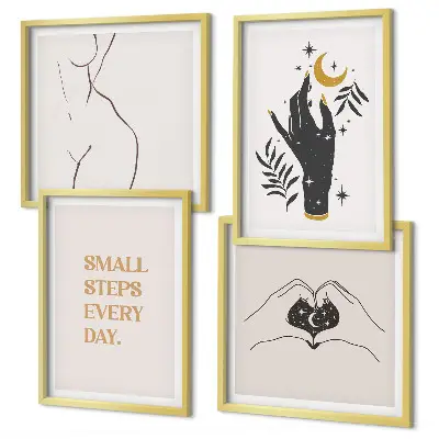 Minimalistische boho-illustraties meerluik in lijst
