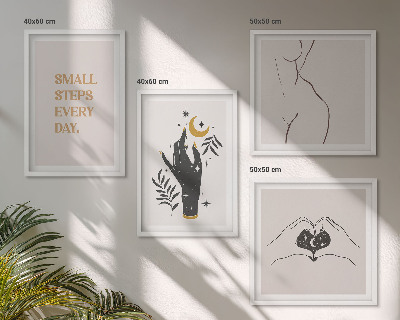 Meerluik in lijst Minimalistische boho-illustraties