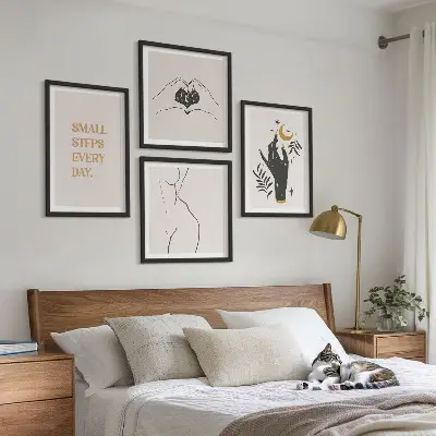 Minimalistische boho-illustraties meerluik in lijst