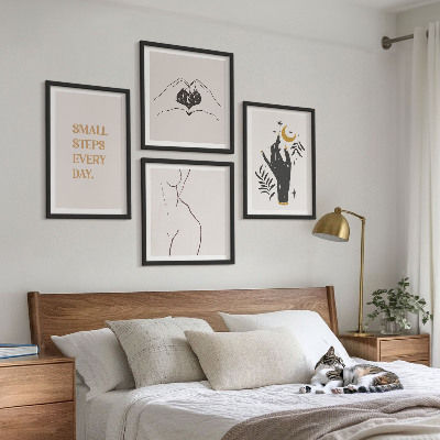 Meerluik in lijst Minimalistische boho-illustraties