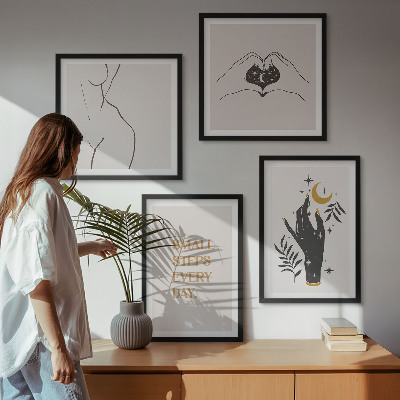 Meerluik in lijst Minimalistische boho-illustraties
