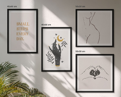 Meerluik in lijst Minimalistische boho-illustraties
