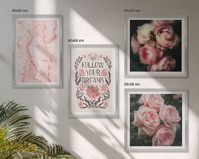 Meerluik in lijst Vintage rozen marmeren dromen