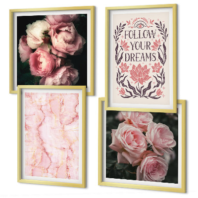 Meerluik in lijst Vintage rozen marmeren dromen