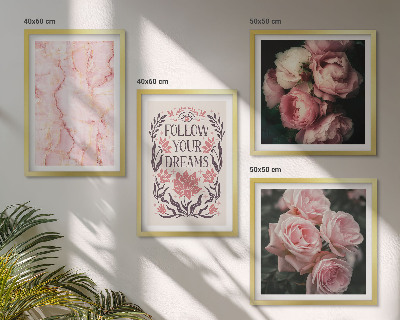 Meerluik in lijst Vintage rozen marmeren dromen