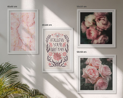 Meerluik in lijst Vintage rozen marmeren dromen