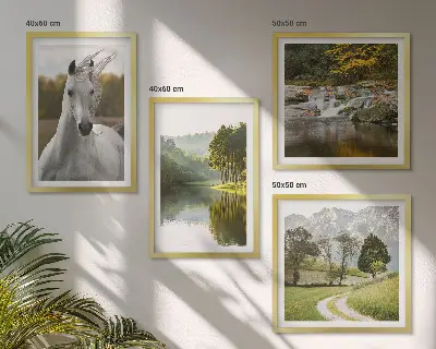 Witte paarden bij de rivier meerluik in lijst