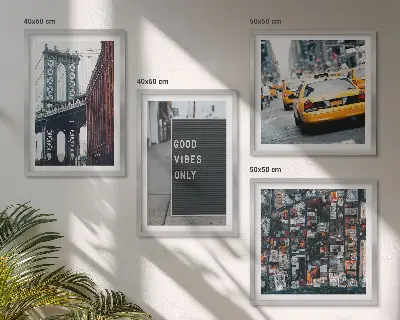 Brugstad inscripties vogelperspectief set van posters met lijst