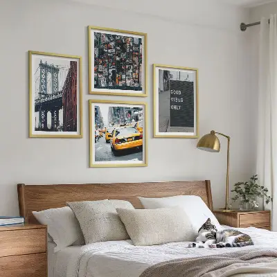 Brugstad inscripties vogelperspectief set van posters met lijst