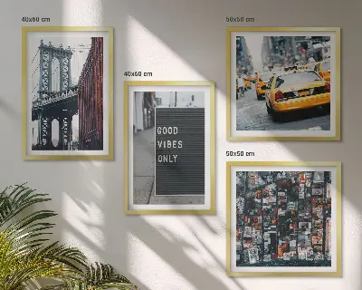 Brugstad inscripties vogelperspectief set van posters met lijst