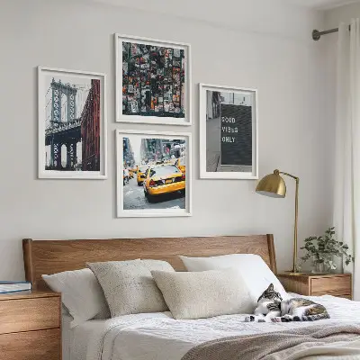 Brugstad inscripties vogelperspectief set van posters met lijst