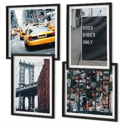 Brugstad inscripties vogelperspectief set van posters met lijst