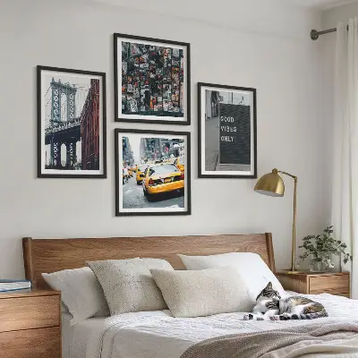 Brugstad inscripties vogelperspectief set van posters met lijst