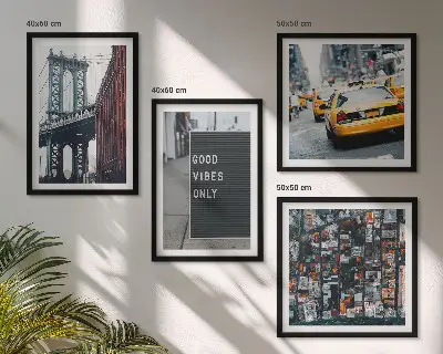 Brugstad inscripties vogelperspectief set van posters met lijst