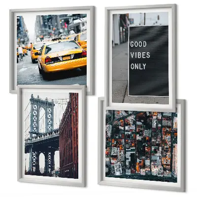 Brugstad inscripties vogelperspectief set van posters met lijst