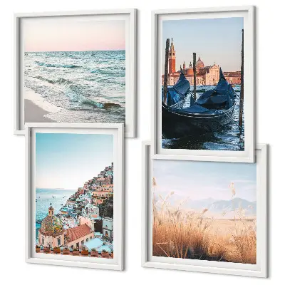 Set van posters met lijst Uitzicht op de zee bij Venetië