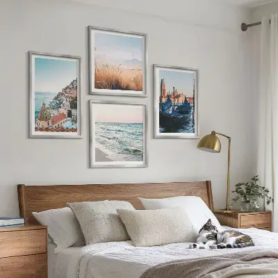 Set van posters met lijst Uitzicht op de zee bij Venetië