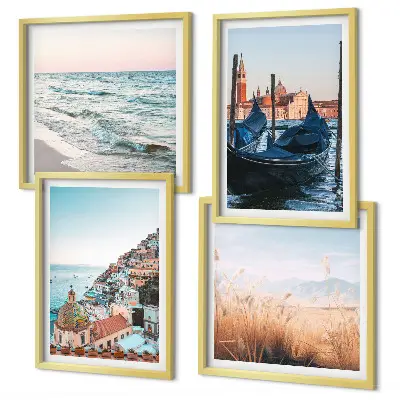 Set van posters met lijst Uitzicht op de zee bij Venetië