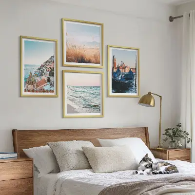 Set van posters met lijst Uitzicht op de zee bij Venetië