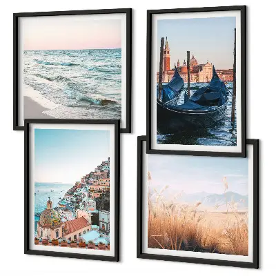 Set van posters met lijst Uitzicht op de zee bij Venetië