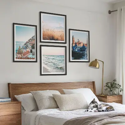 Set van posters met lijst Uitzicht op de zee bij Venetië
