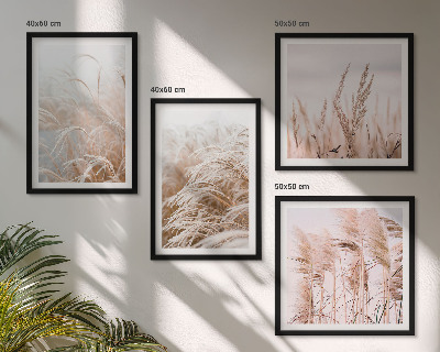Meerluik in lijst Grasvelden in verschillende tinten bruin en beige.