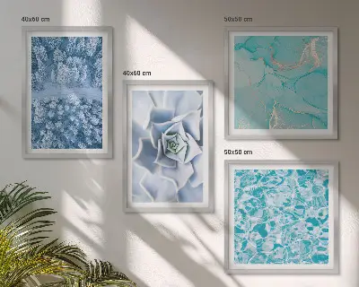 Winterbos Blauwe Bloem meerluik in lijst