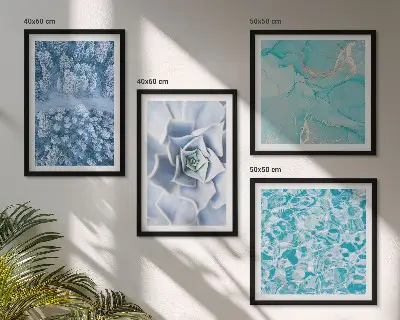 Winterbos Blauwe Bloem meerluik in lijst
