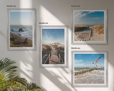 Strandgolven bij de pier meerluik in lijst
