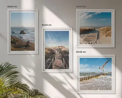 Strandgolven bij de pier meerluik in lijst
