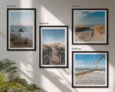 Strandgolven bij de pier meerluik in lijst