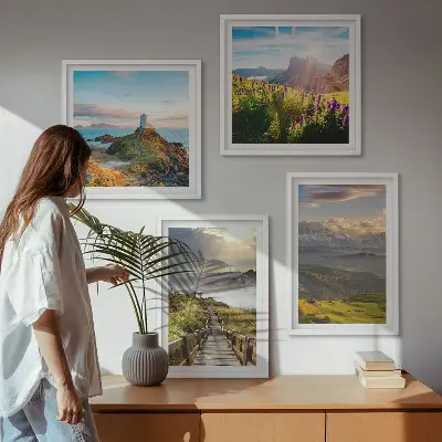 Bergbloemen hemelpad meerluik in lijst