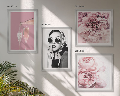 Set van posters met lijst Bloemen, pioenrozen, rozen, elegantie