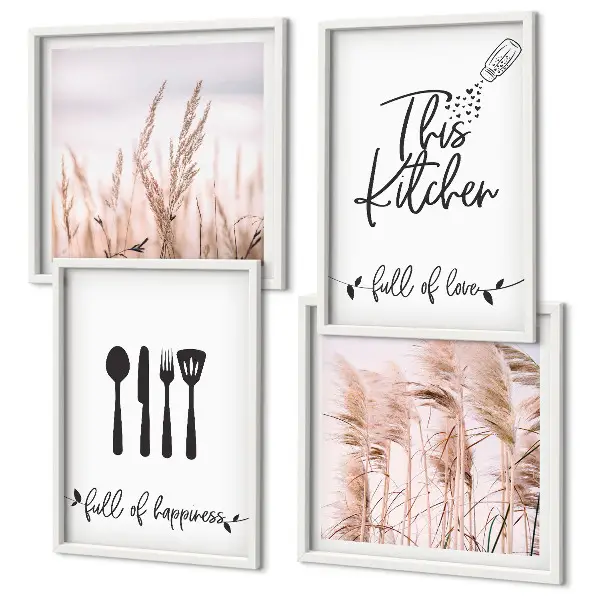 Keuken boho grasletters meerluik in lijst
