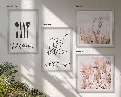 Keuken boho grasletters meerluik in lijst