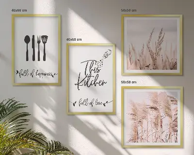 Keuken boho grasletters meerluik in lijst
