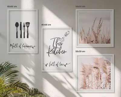 Keuken boho grasletters meerluik in lijst