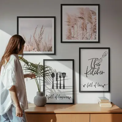 Keuken boho grasletters meerluik in lijst