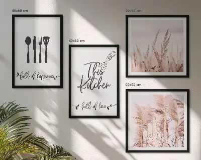 Keuken boho grasletters meerluik in lijst