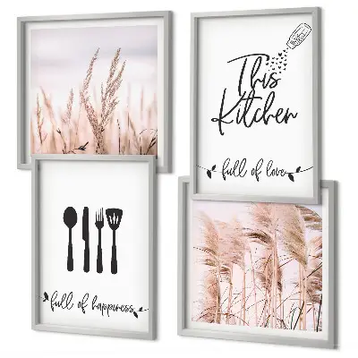 Keuken boho grasletters meerluik in lijst