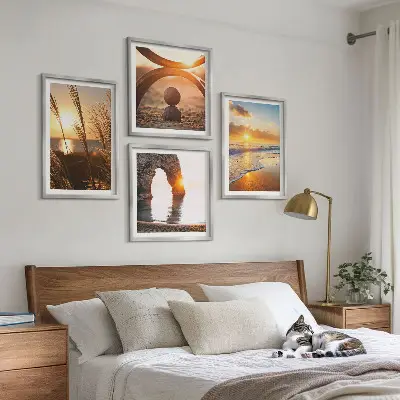 Poster set met lijst rustige landschappen van een zonnig strand