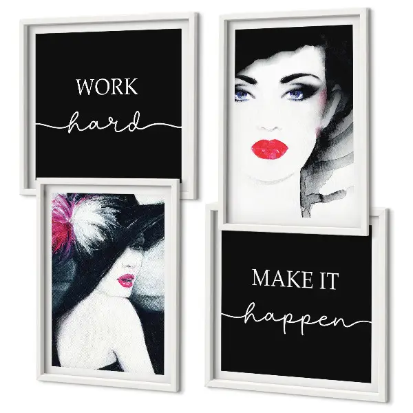 Set van posters met lijst Portretten van vrouwen met lippen