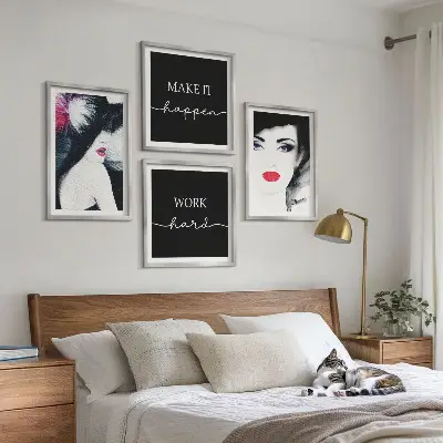 Set van posters met lijst Portretten van vrouwen met lippen