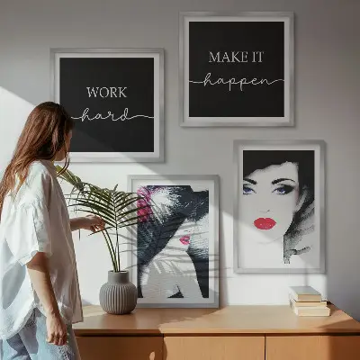 Set van posters met lijst Portretten van vrouwen met lippen