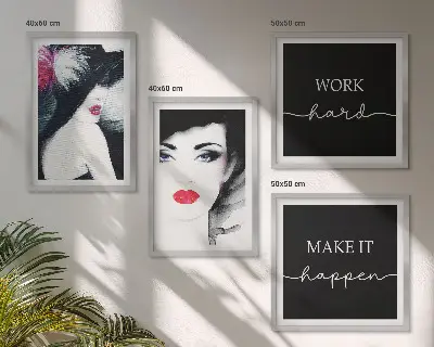 Set van posters met lijst Portretten van vrouwen met lippen