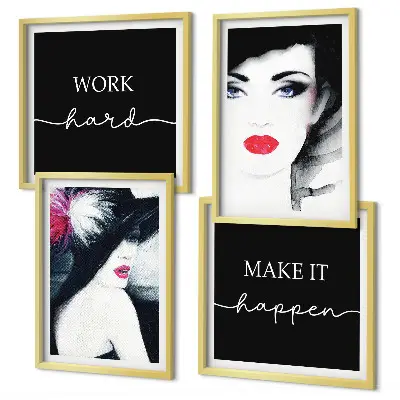 Set van posters met lijst Portretten van vrouwen met lippen