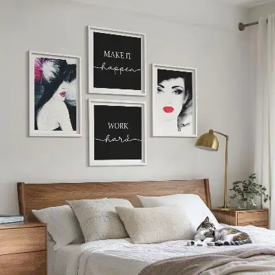 Set van posters met lijst Portretten van vrouwen met lippen