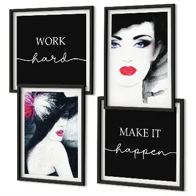 Set van posters met lijst Portretten van vrouwen met lippen